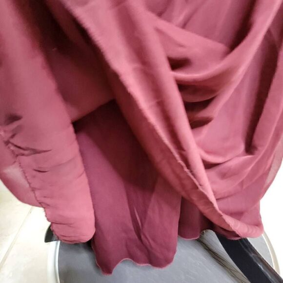 Davids Bridal Lace Top Formal Dress Gown Wine Burgundy 14 - Picture 7 of 15